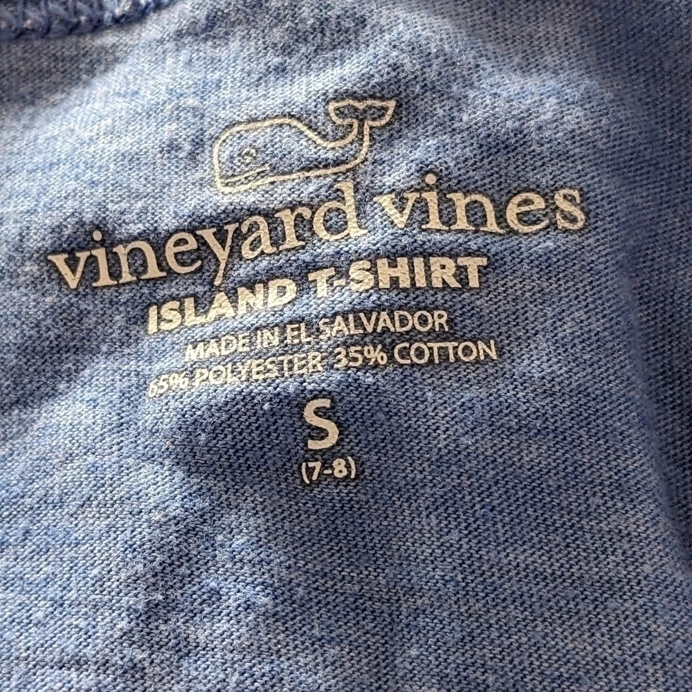 Vineyard Vines Island T-Shirt Blue Whale Logo Shirt S 7/8